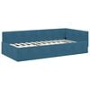 vidaXL Cadre de lit d'angle avec matelas Autre 2 pcs Bleu Velours