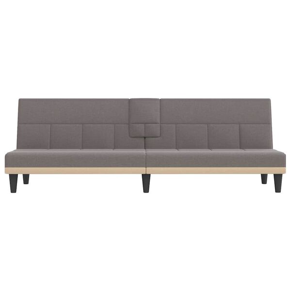 vidaXL Canap&eacute;-lit avec porte-gobelets taupe tissu