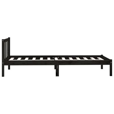 vidaXL Cadre de lit sans matelas noir bois massif