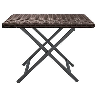 vidaXL Table pliable marron 45x35x32 cm résine tressée