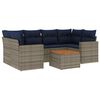 vidaXL Salon de jardin 7 pcs avec coussins gris r&eacute;sine tress&eacute;e