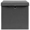 vidaXL Bo&icirc;tes de rangement avec couvercles 4 pcs 28x28x28 cm Gris