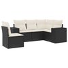 vidaXL Salon de jardin 5 pcs avec coussins noir r&eacute;sine tress&eacute;e