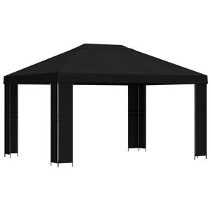 vidaXL Pavillon 4 &times; 3 m Noir Polyester et Acier 190 gsm