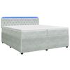 vidaXL Lit boxspring avec matelas Gris clair 200 x 200 cm Velours