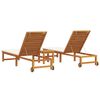 vidaXL Transat 3 pcs Marron Bois d'Acacia Massif