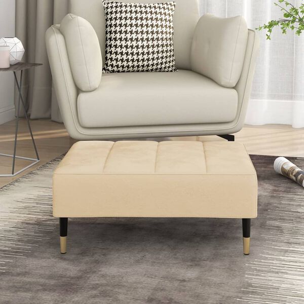 vidaXL Repose-pied Cr&egrave;me 78x56x32 cm Velours