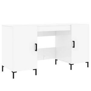 vidaXL Bureau Blanc brillant 140x50x75 cm Bois d'ing&eacute;nierie