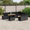 vidaXL Salon de jardin 10 pcs avec coussins noir r&eacute;sine tress&eacute;e
