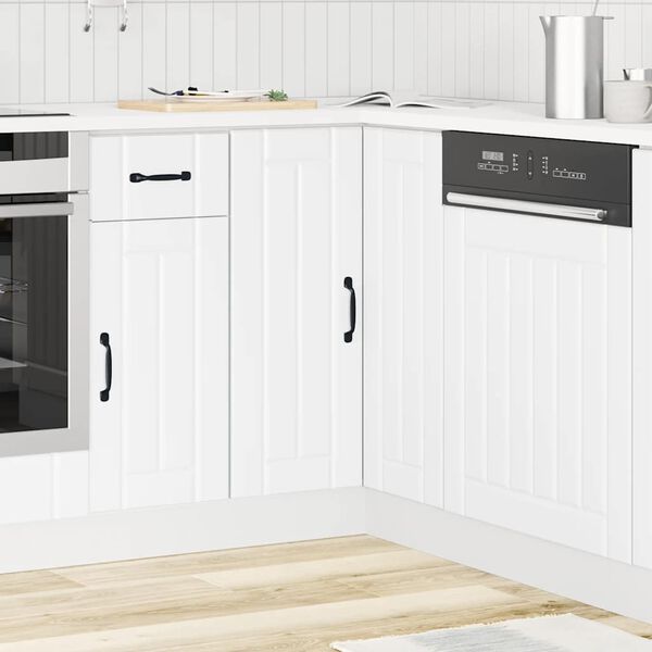 vidaXL Armoire d'angle de cuisine Lucca blanc bois d'ing&eacute;nierie