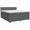 vidaXL Lit boxspring avec matelas Gris fonc&eacute; 200 x 200 cm Tissu