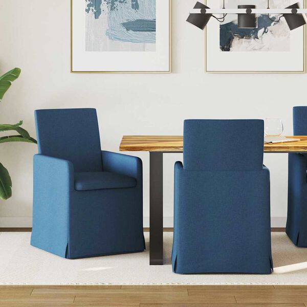 vidaXL Chaises de salle &agrave; manger 2 pcs Bleu 57 x 67 x 95 cm tissu