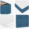 vidaXL Cadre de lit ottoman avec matelas bleu fonc&eacute; 140x190 cm velours