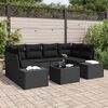 vidaXL Ensemble de canapé de jardin avec coussin 8 pcs Noir polyrotin