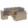 vidaXL Salon de jardin avec coussins 9 pcs beige r&eacute;sine tress&eacute;e