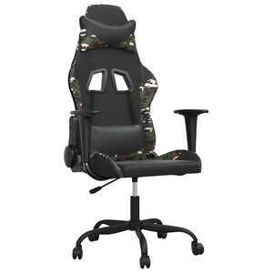 vidaXL Chaise de jeu de massage Noir et camouflage Similicuir