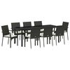 vidaXL Ensemble de salle &agrave; manger pour jardin 9 pc Noir polyrotin