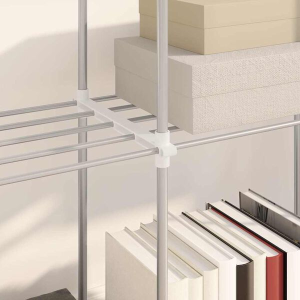 vidaXL &Eacute;tag&egrave;re tubulaire Blanc 129 x 27 x 132 cm Aluminium
