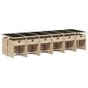 vidaXL Ensemble &agrave; manger de jardin coussins 13 pcs m&eacute;lange beige rotin