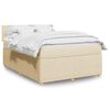 vidaXL Sommier &agrave; lattes de lit avec matelas Cr&egrave;me 140x190 cm Tissu