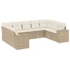 vidaXL Salon de jardin avec coussins 9 pcs beige r&eacute;sine tress&eacute;e