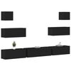 vidaXL Ensemble de meubles TV 7 pcs Noir Bois d'ing&eacute;nierie