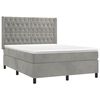 vidaXL Sommier &agrave; lattes de lit et matelas Gris clair 140x200cm Velours