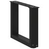 vidaXL Pieds de table basse en U 2 pi&egrave;ces Noir 30 x (30-31) cm Acier