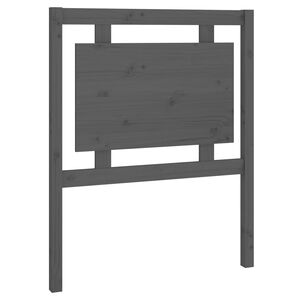 vidaXL T&ecirc;te de lit Gris 80,5x4x100 cm Bois massif de pin
