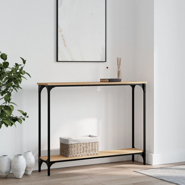 vidaXL Table console ch&ecirc;ne sonoma 100x22,5x75 cm bois d'ing&eacute;nierie