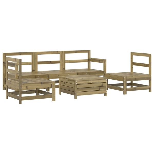 vidaXL Salon de jardin 6 pcs bois de pin impr&eacute;gn&eacute;