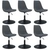 vidaXL Chaises pivotantes &agrave; manger lot de 6 Gris fonc&eacute; Velours