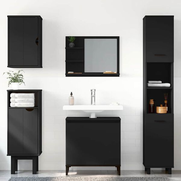 vidaXL Meuble d'&eacute;vier noir 58x33x60 cm bois d'ing&eacute;nierie