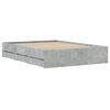 vidaXL Cadre de lit avec tiroirs sans matelas gris b&eacute;ton 120x200 cm
