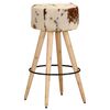 vidaXL Tabourets de bar lot de 2 cuir véritable et bois de manguier