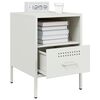 vidaXL Tables de chevet 2 pcs blanc 36x39x50,5 cm acier