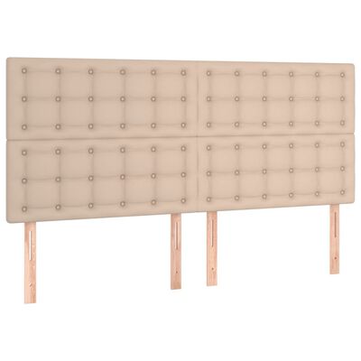 vidaXL Têtes de lit 4 pcs Cappuccino 80x5x78/88 cm Similicuir