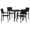 vidaXL Ensemble de salle &agrave; manger pour jardin 5 pc Noir