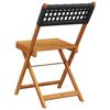 vidaXL Chaises de jardin pliantes lot de 8 noir poly rotin bois massif