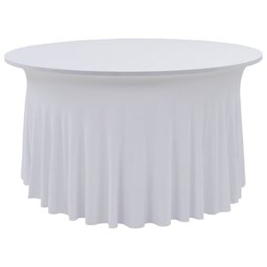 vidaXL Nappes &eacute;lastiques de table avec jupon 2 pcs 150x74 cm Blanc