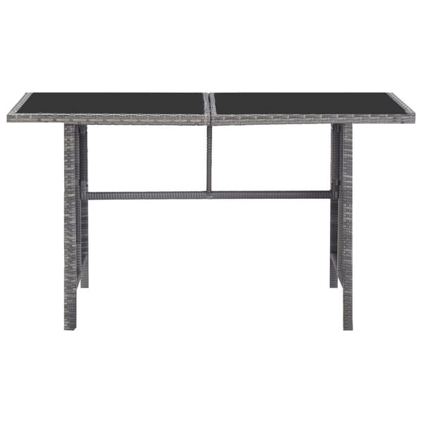 vidaXL Ensemble à manger d'extérieur 5pcs coussins Résine tressée Gris