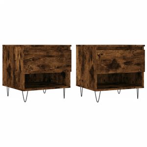 vidaXL Tables basses 2 pcs ch&ecirc;ne fum&eacute; 50x46x50 cm bois d'ing&eacute;nierie