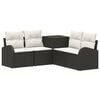 vidaXL Ensemble de Canap&eacute;s 5 pc Noir et blanc cr&egrave;me