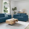 vidaXL Ensemble de canap&eacute;s 3 pcs avec coussins Bleu Velours