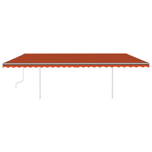 vidaXL Auvent manuel r&eacute;tractable avec LED 6x3 m Orange et marron
