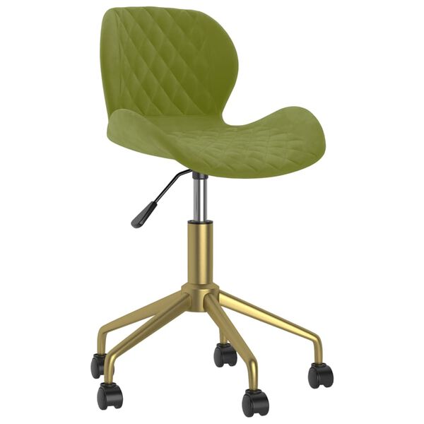 vidaXL Chaise pivotante de salle &agrave; manger Vert clair Velours