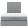vidaXL Cadre de lit ottoman avec matelas gris clair 120x190 cm tissu