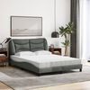 vidaXL Lit avec matelas Hvar gris fonc&eacute; 140x190 cm tissu