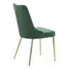Venture Home Chaises &agrave; manger lot de 2 Velvet Deluxe vert for&ecirc;t/laiton