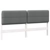 vidaXL T&ecirc;te de lit capitonn&eacute;e Blanc et gris clair 200 cm Pin massif